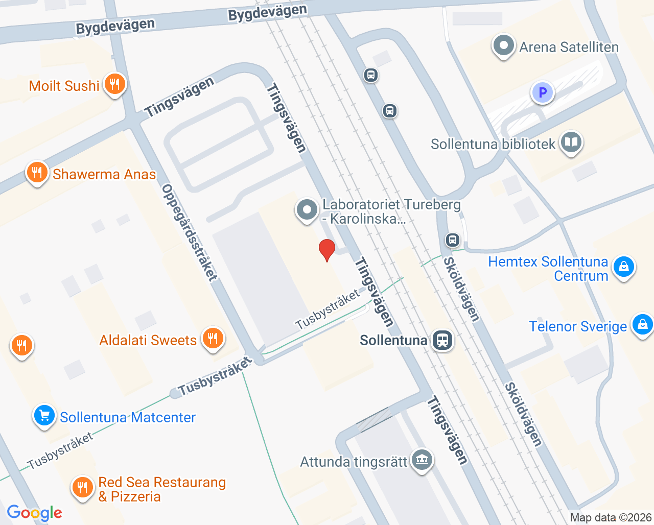 Karta till Folktandvården Sollentuna Pedodonti