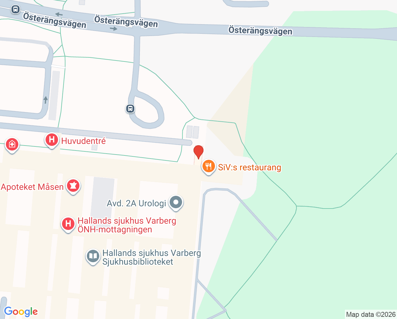 Karta till Avdelning 2C Kirurgi Hallands sjukhus Varberg