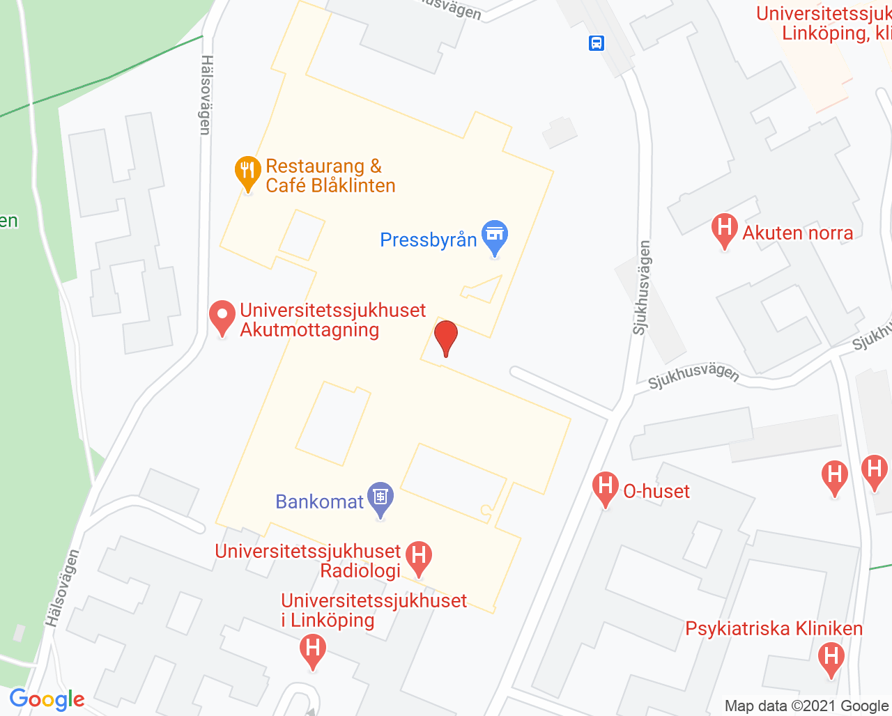Karta till BB mottagning, Kvinnokliniken US
