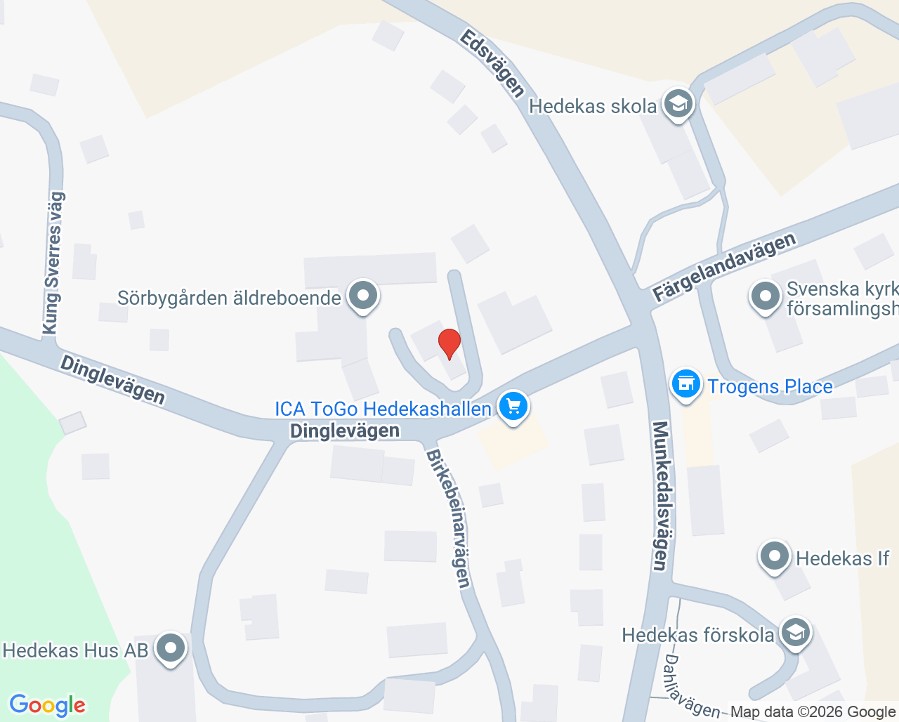 Karta till Närhälsan Munkedal vårdcentral - Hedekas, Munkedal