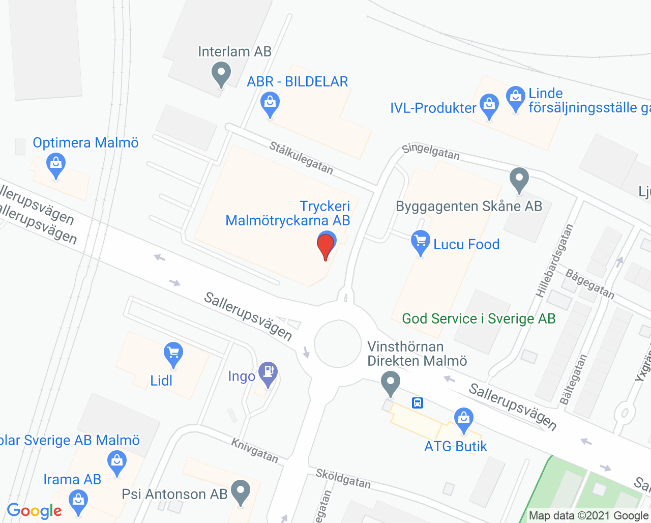 Karta till Capio Barnavårdscentral Malmö Singelgatan, Malmö