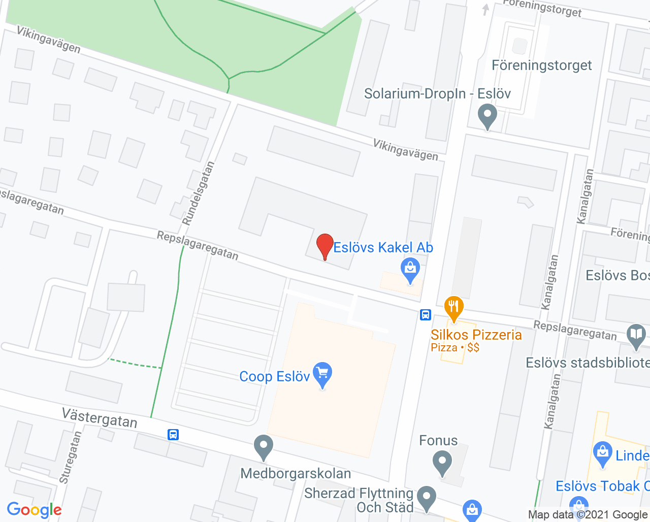Karta till Vuxenpsykiatrimottagning rehabilitering Eslöv