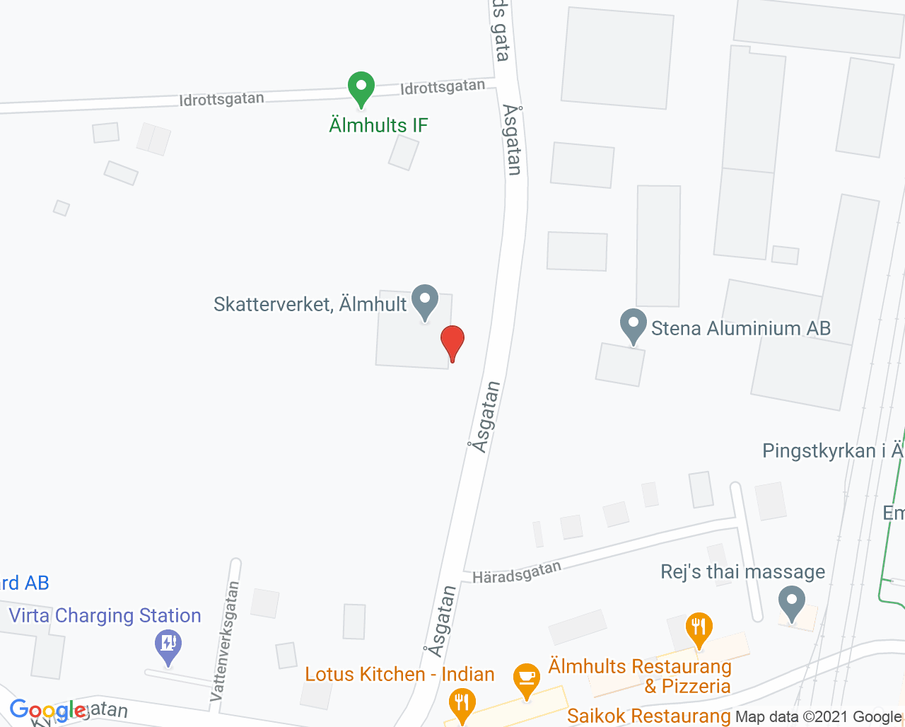 Karta till Vårdcentralen Kry Älmhult, Älmhult