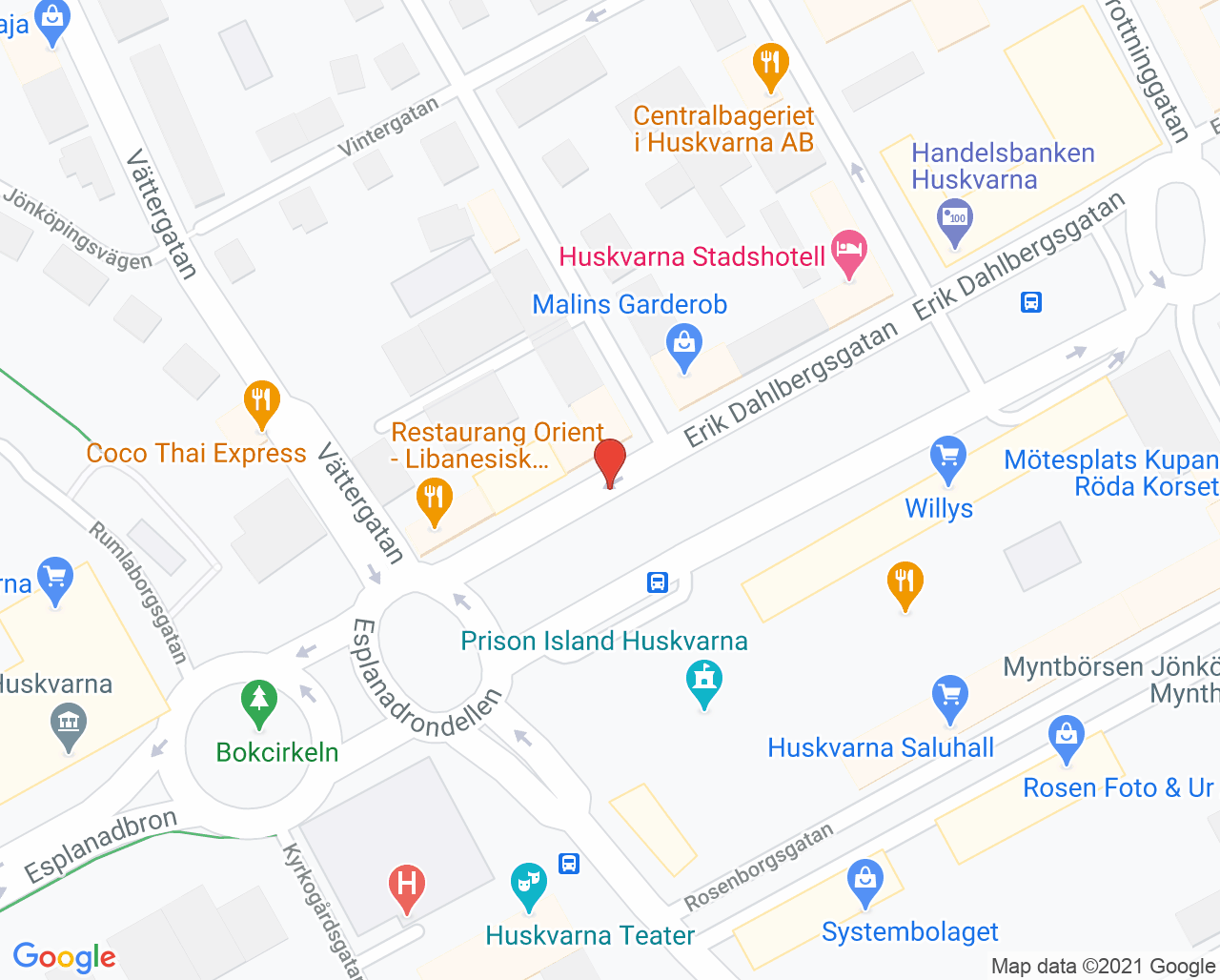 Karta till Laboratoriet Huskvarna vårdcentrum