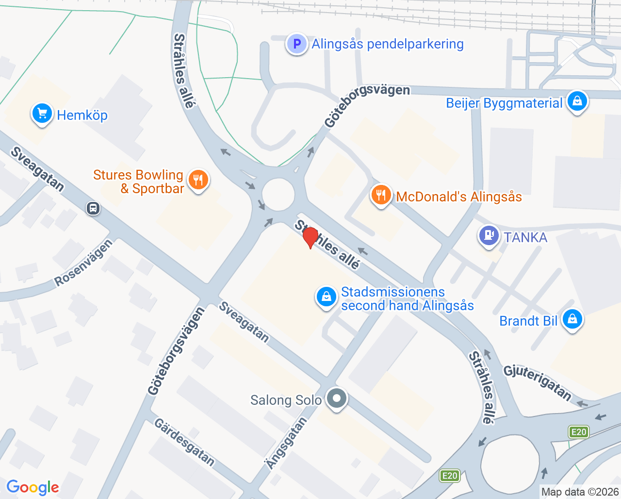 Karta till Specialistkliniken för ortodonti Alingsås, Alingsås