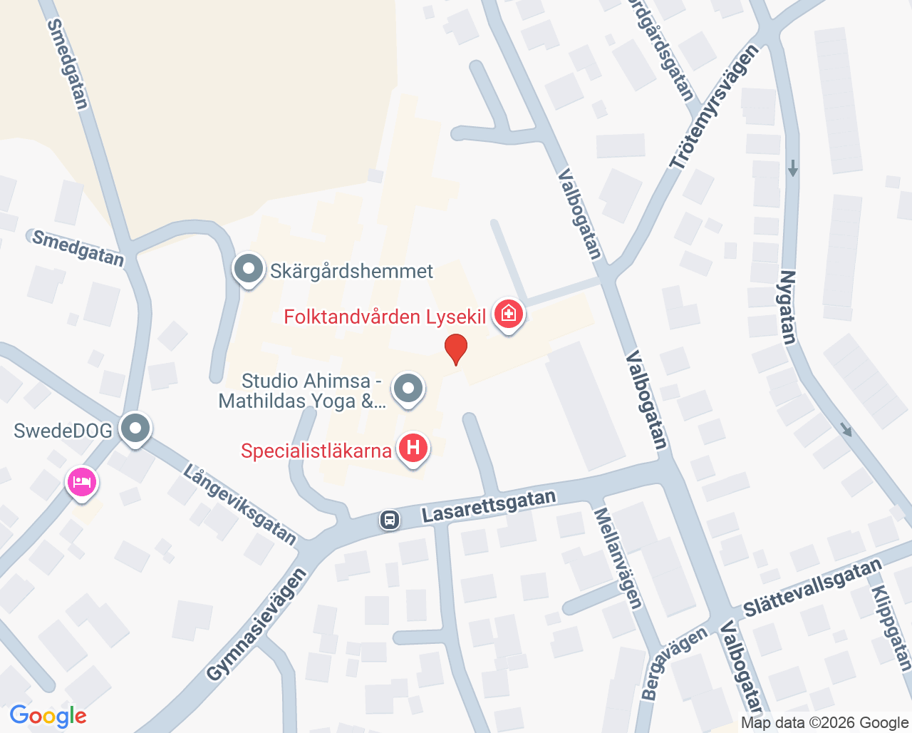 Karta till Audionommottagning Lysekil, Lysekil
