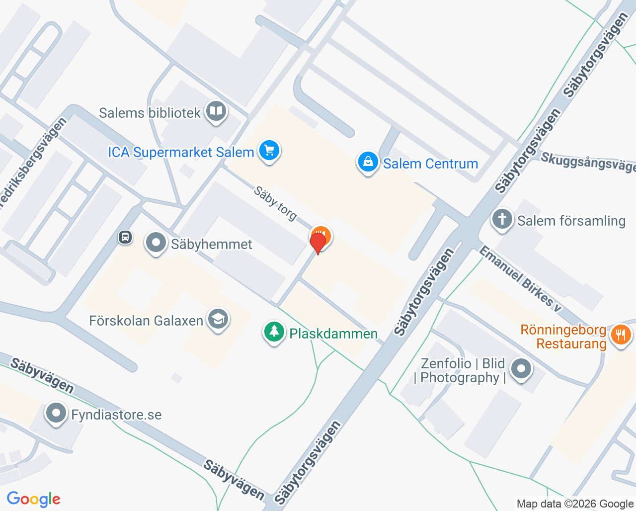 Karta till Salems BVC, Salems vårdcentral