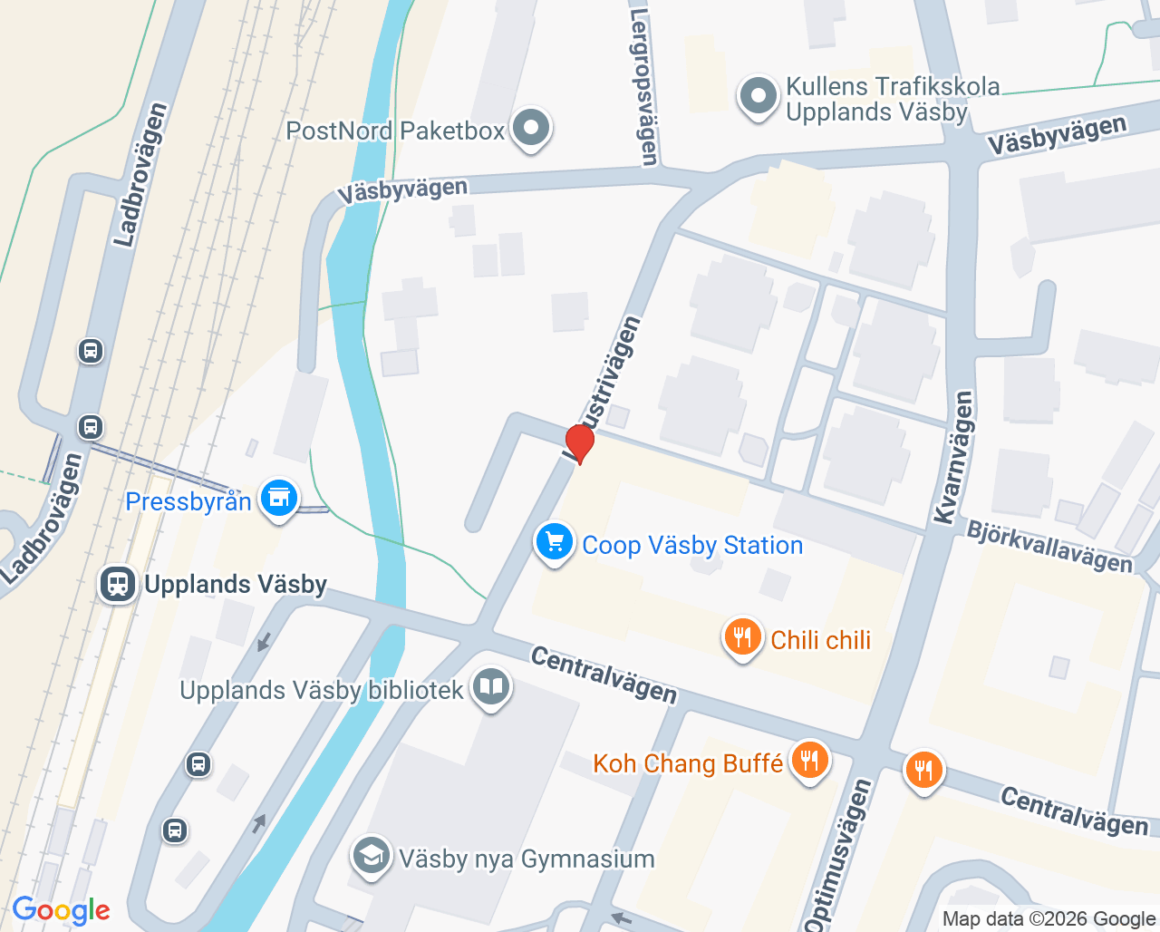 Karta till Maria Ungdom Mini-Maria Upplands Väsby, Beroendecentrum Stockholm