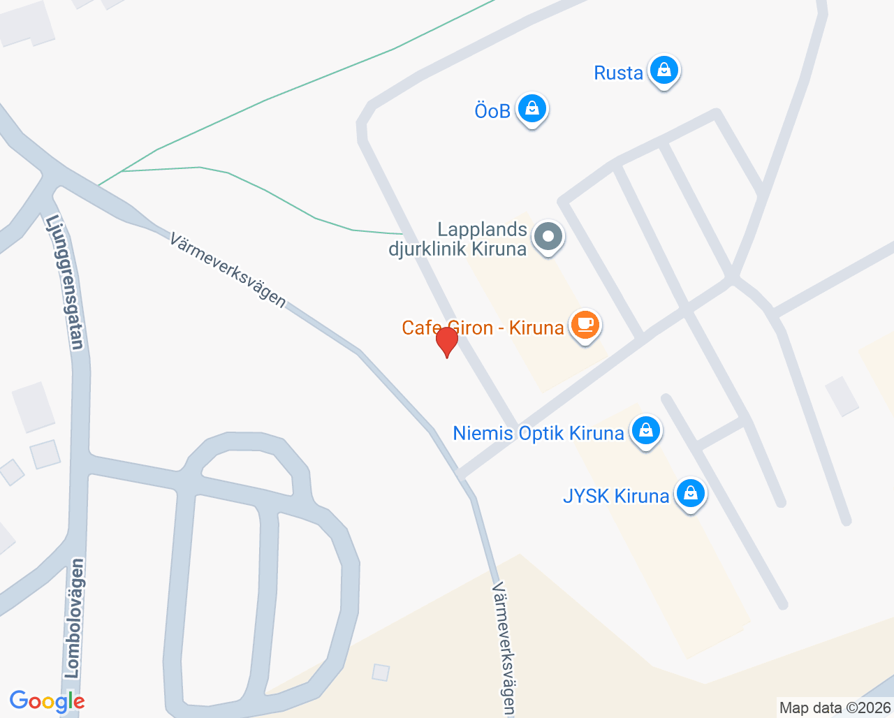 Karta till Synsam Kiruna