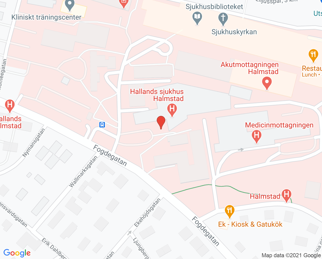 Karta till Datortomografi Röntgen Halmstad