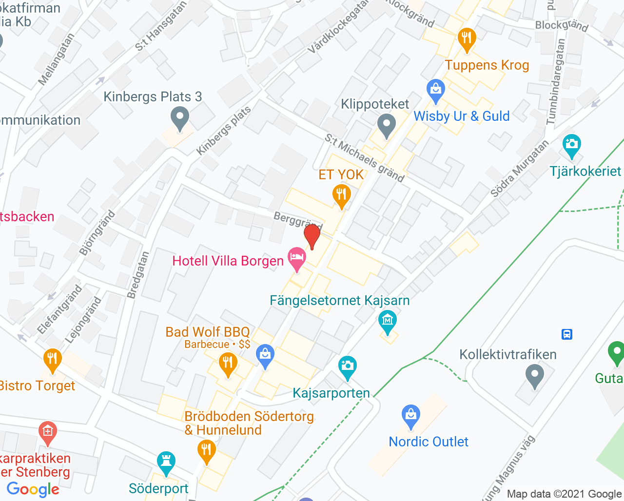 Karta till Tandkliniken Visby, Visby