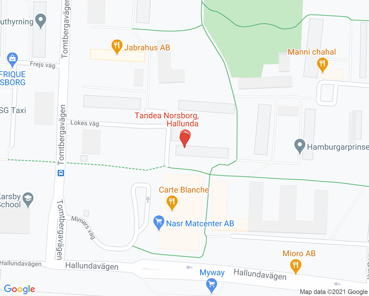 Karta till Tandea Norsborg, Botkyrka