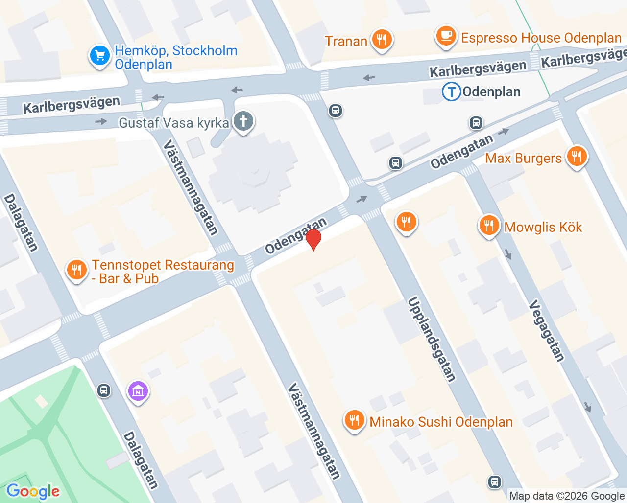Karta till Oral Care Odenplan