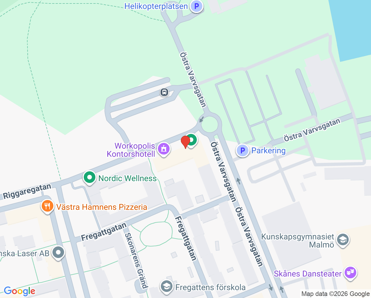 Karta till Sjukgymnastglemme AB, Malmö