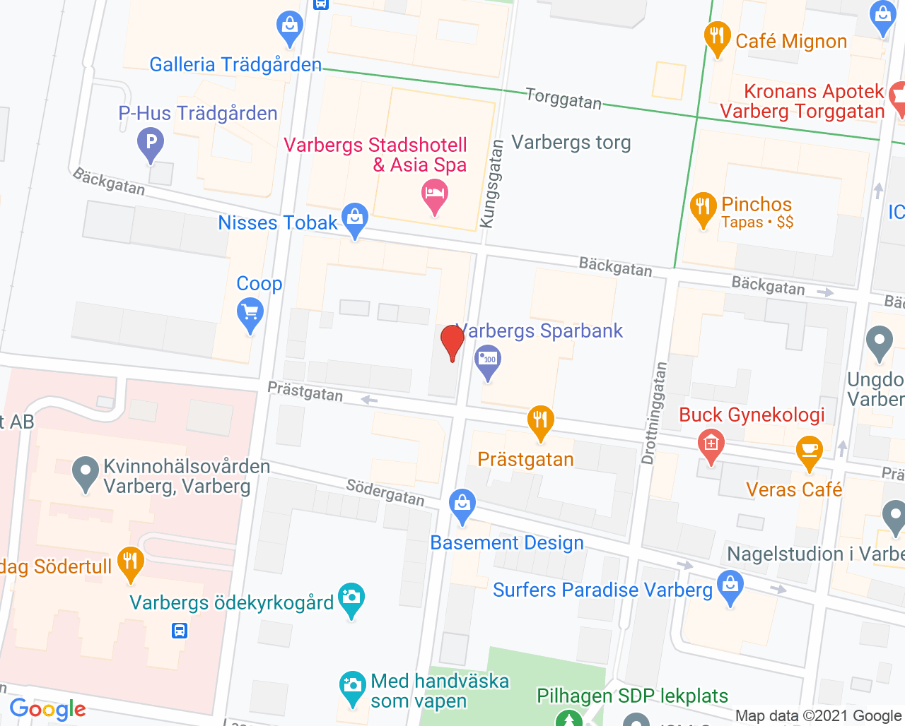 Karta till REX Dental Tandläkare Mårten Fransson, Varberg