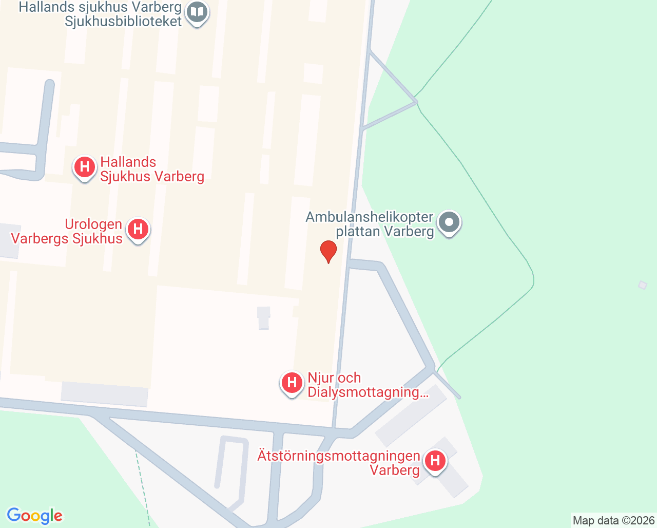 Karta till Psykologmottagningen Hallands sjukhus Varberg