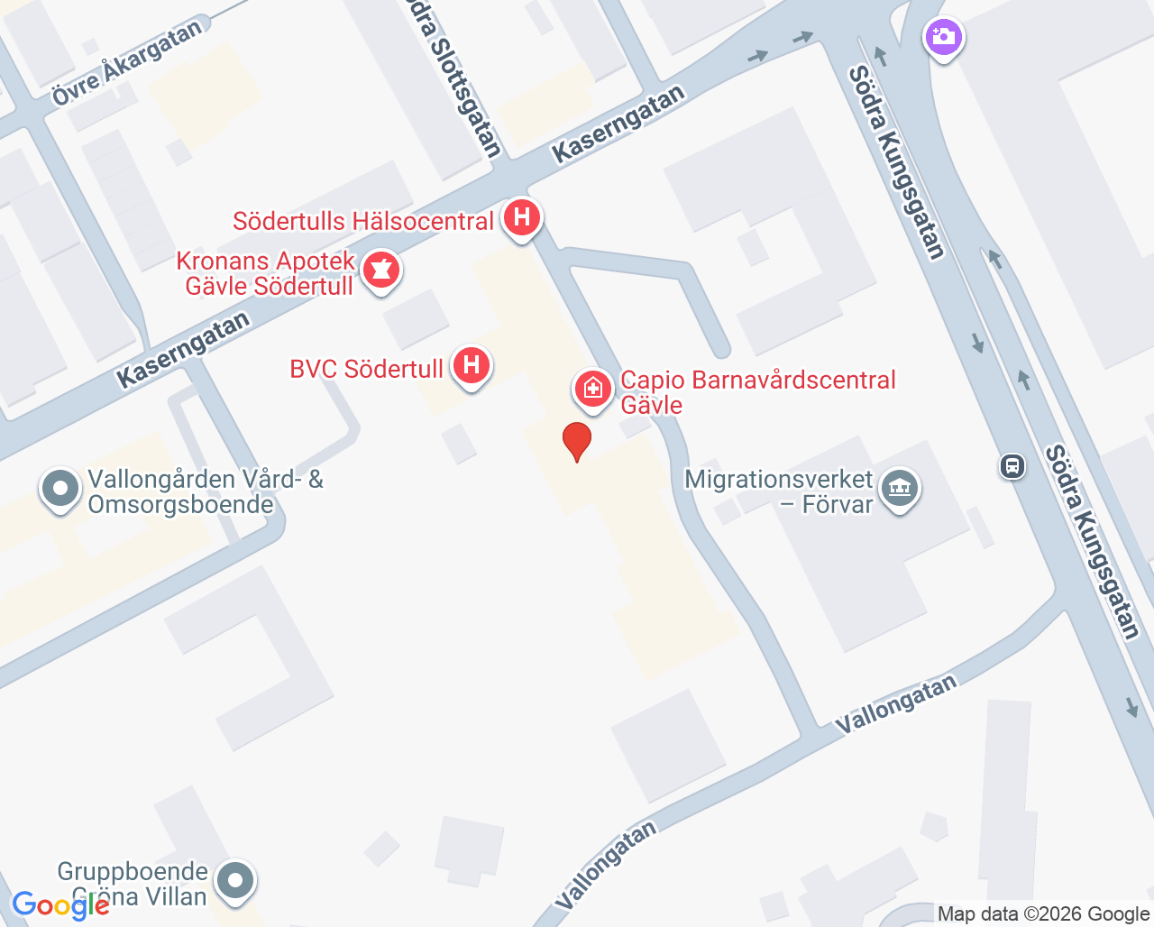 Karta till Beroendemottagning Gävle