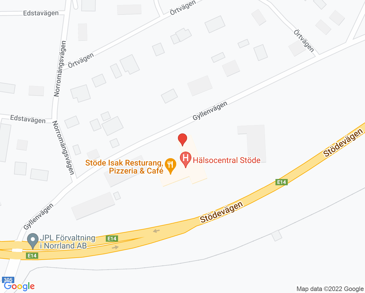 Karta till Hälsocentralen Stöde
