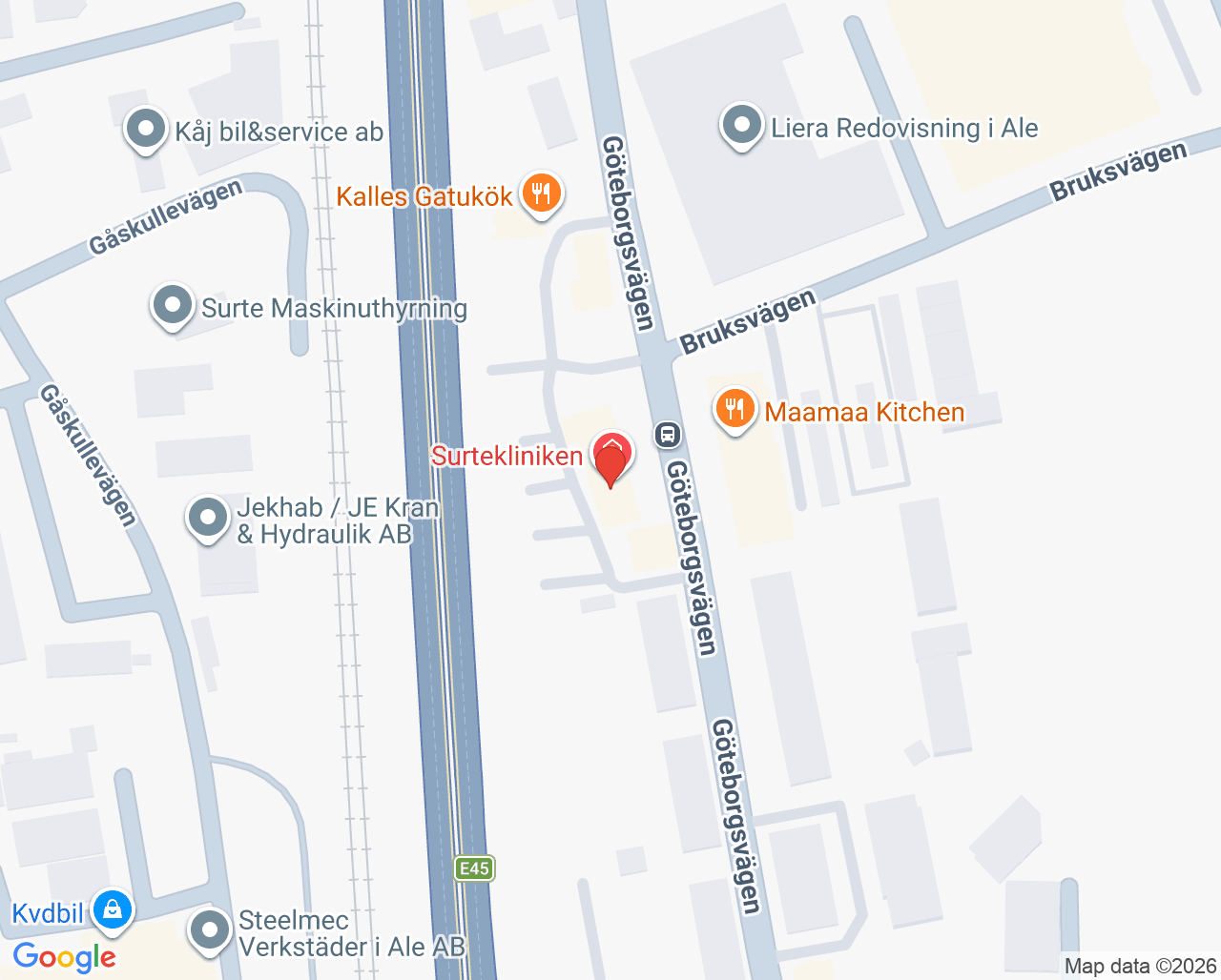 Karta till Surtekliniken, Ale