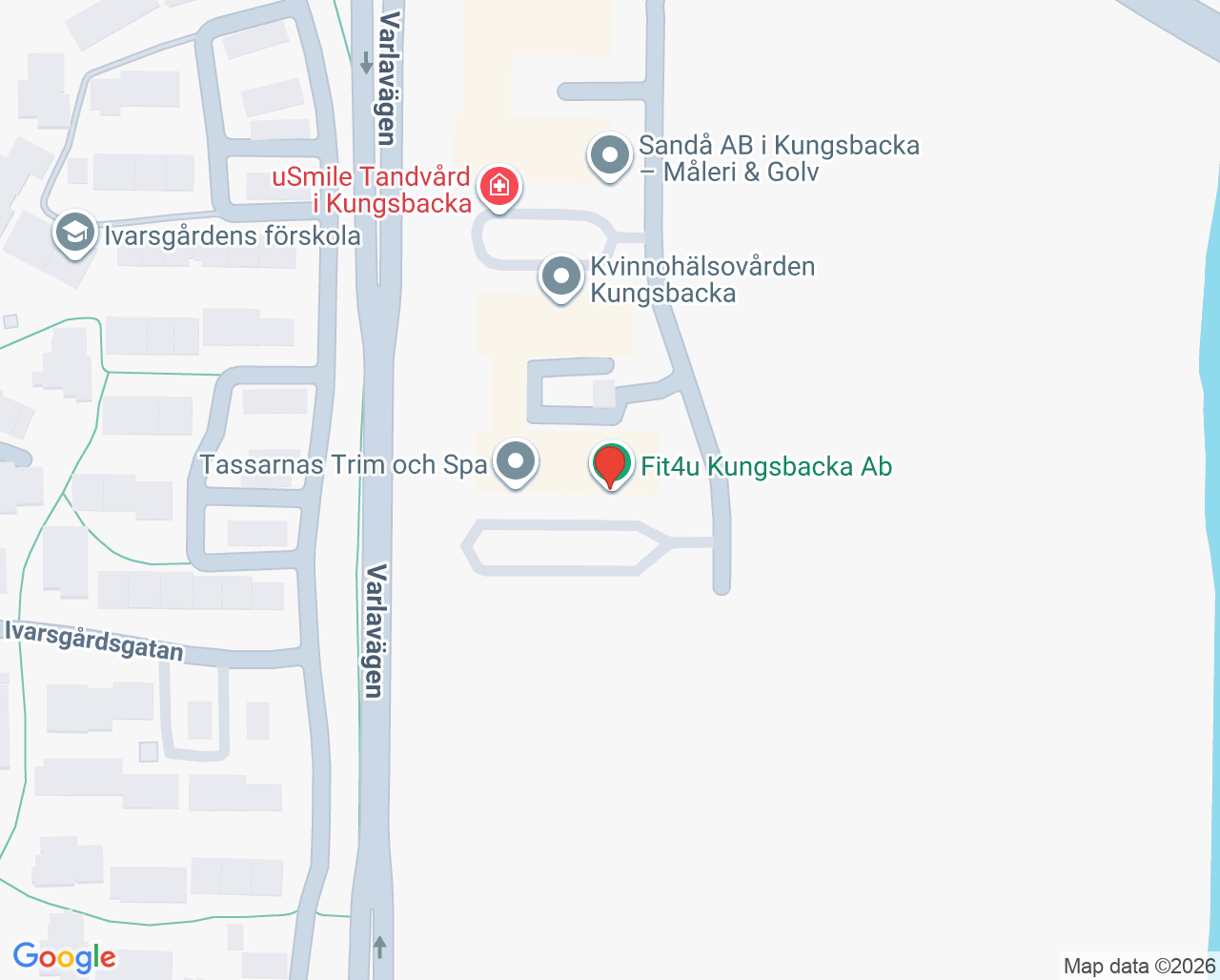 Karta till Läkarmottagningen Stenblomman, Kungsbacka