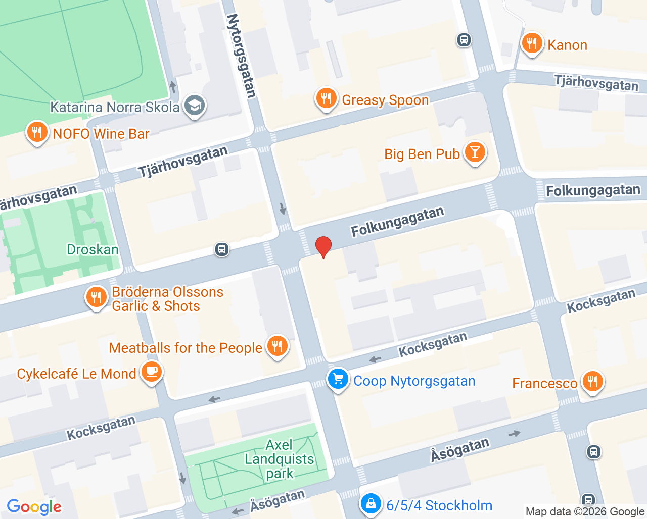 Karta till Nytorgstandläkarna, Södermalm