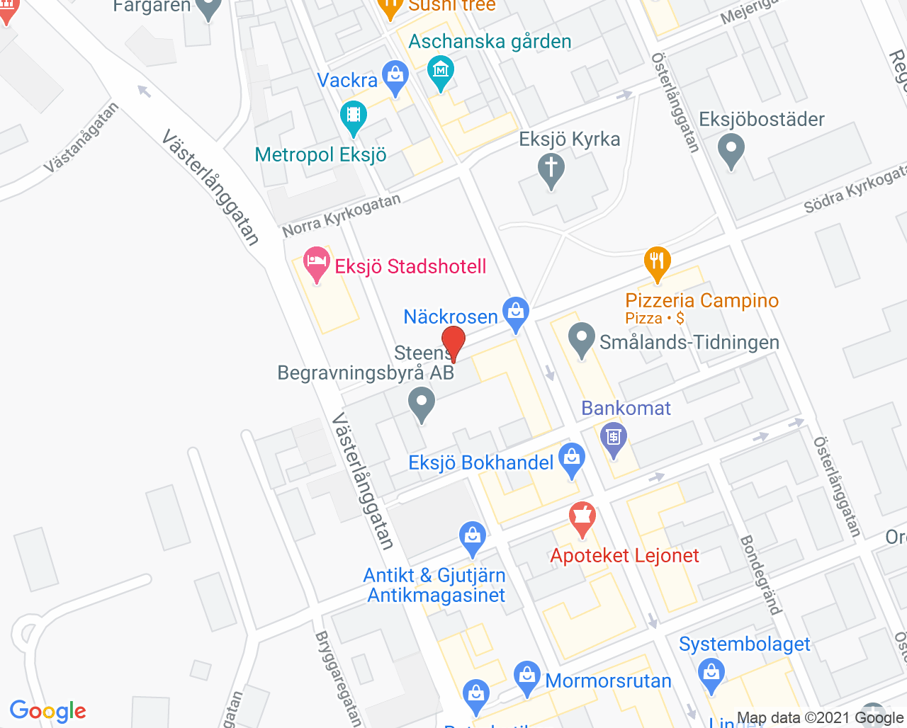 Karta till Synsam Eksjö