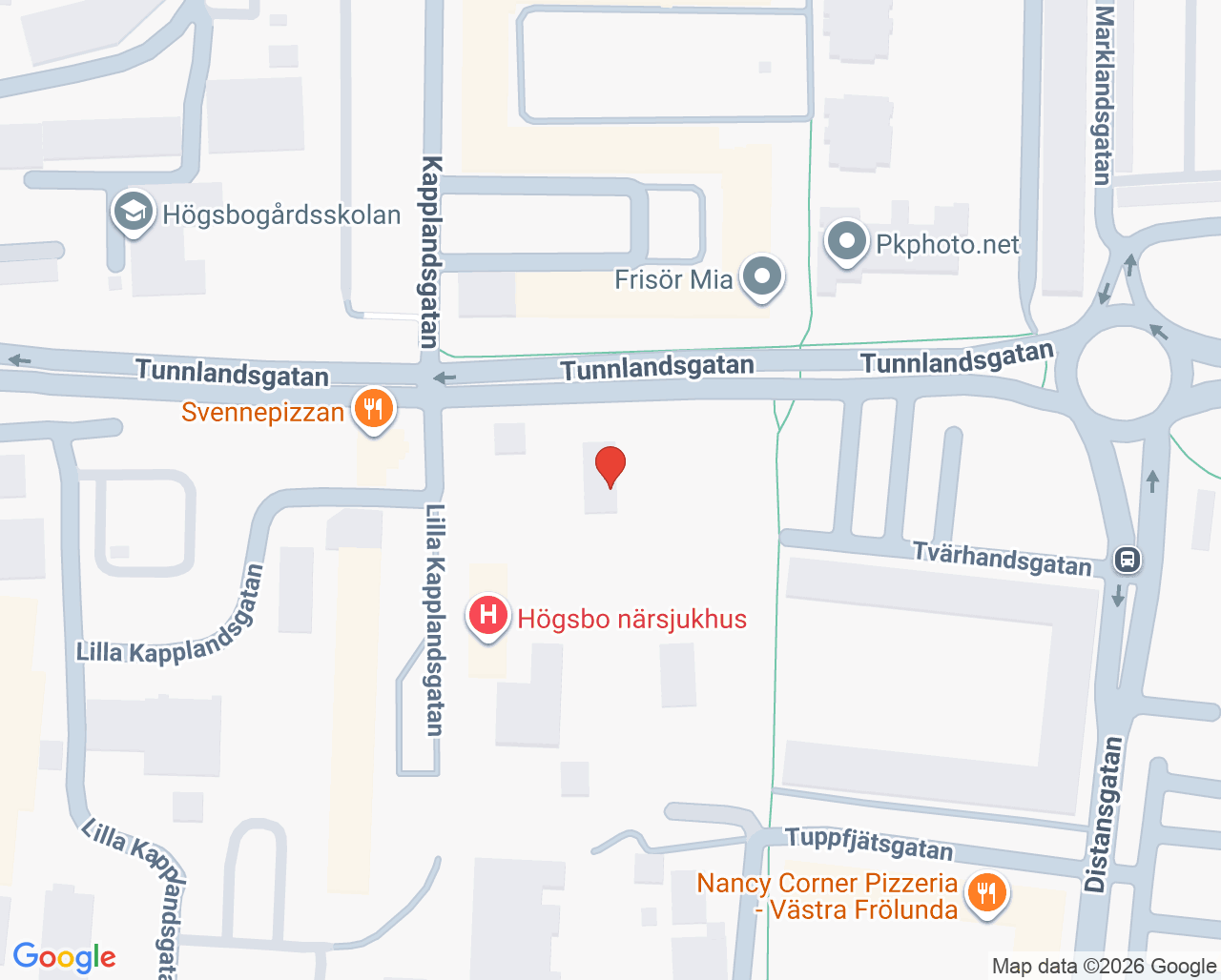 Karta till Provtagning Högsbo, Göteborg