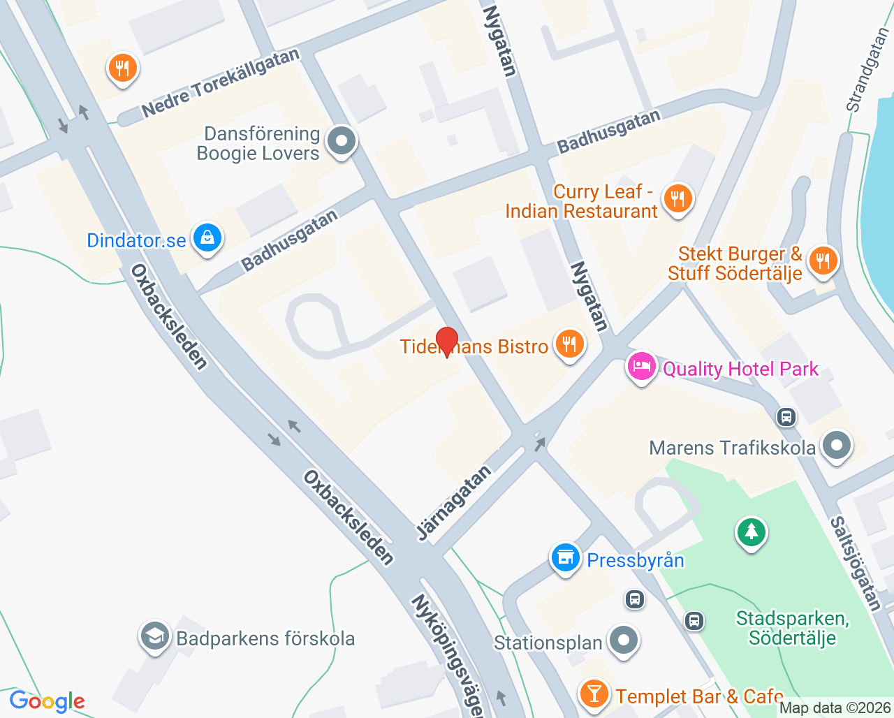 Karta till Kringlans Vårdcentrum, Södertälje