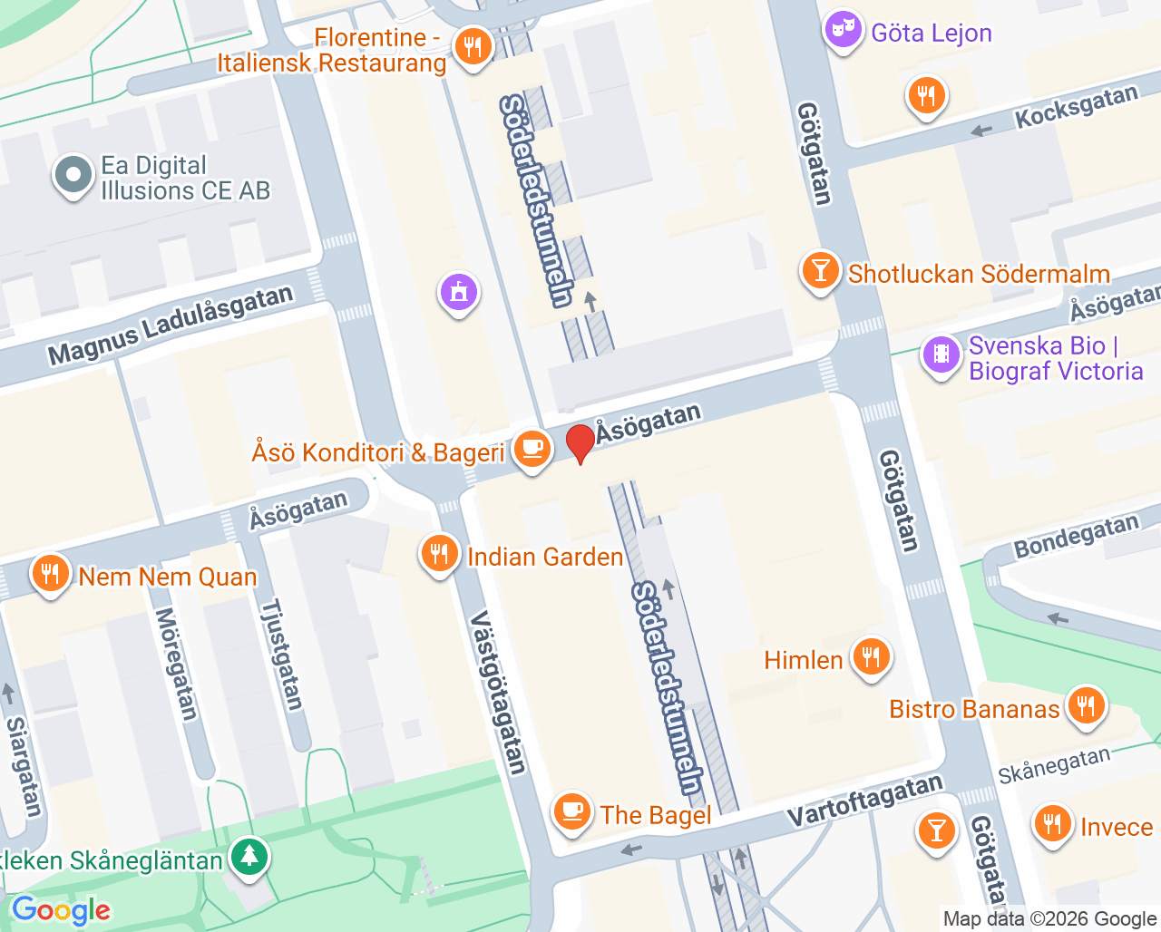 Karta till Distriktstandvården Åsögatan