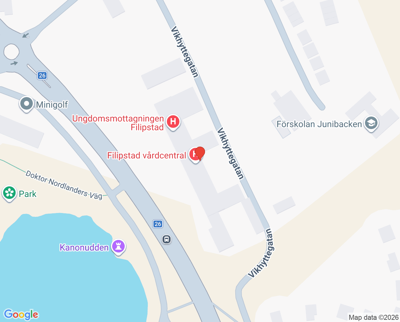 Karta till Barnmorskemottagningen Filipstad