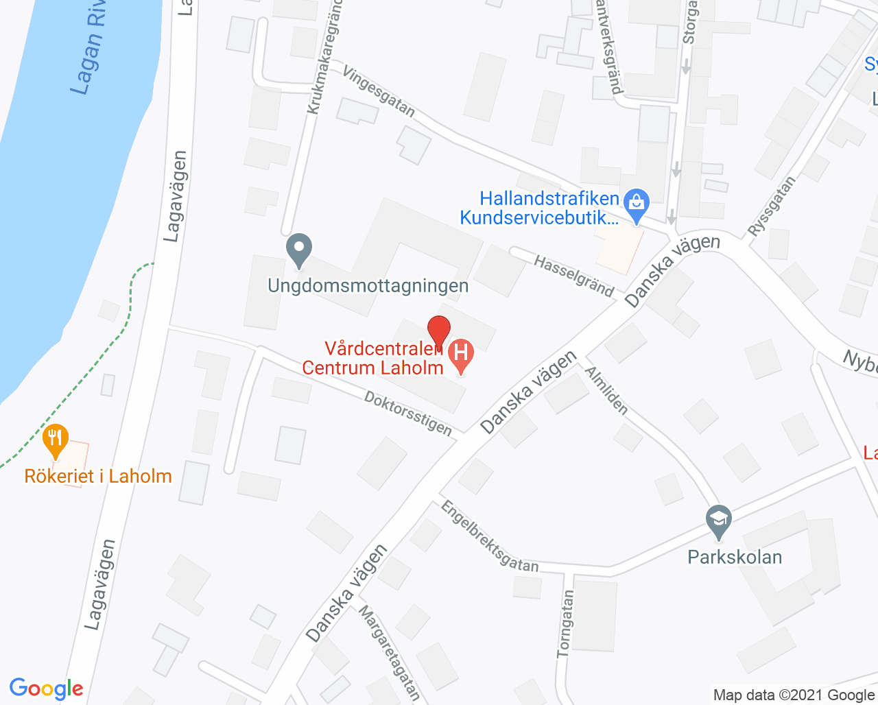 Karta till Distriktssköterskemottagningen Centrum Laholm