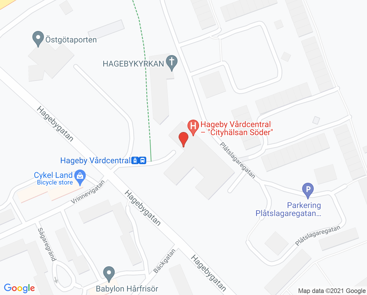 Karta till Spädbarnsenheten Norrköping, Barn- och ungdomspsykiatriska kliniken ViN