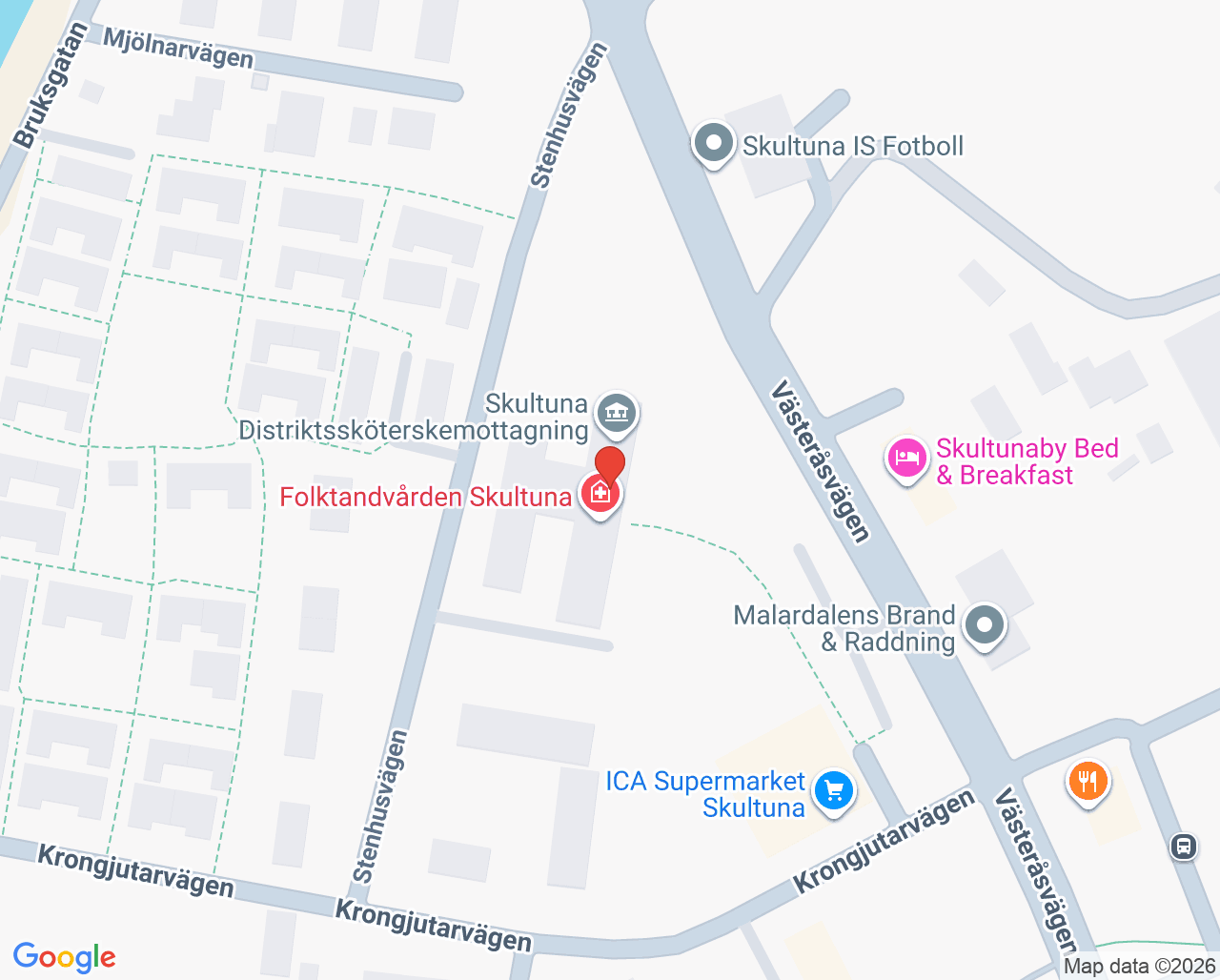 Karta till Skultuna Barnavårdscentral