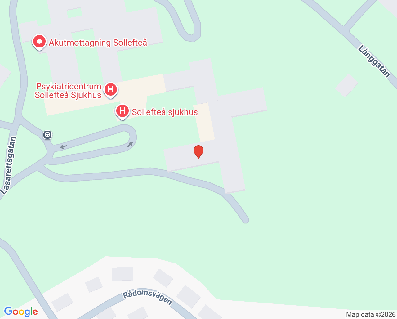 Karta till Hälsocentralen Sollefteå