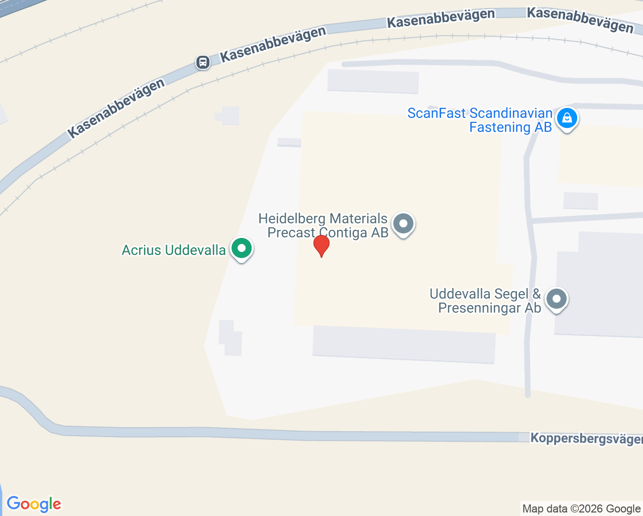 Karta till Acrius Rehab Uddevalla