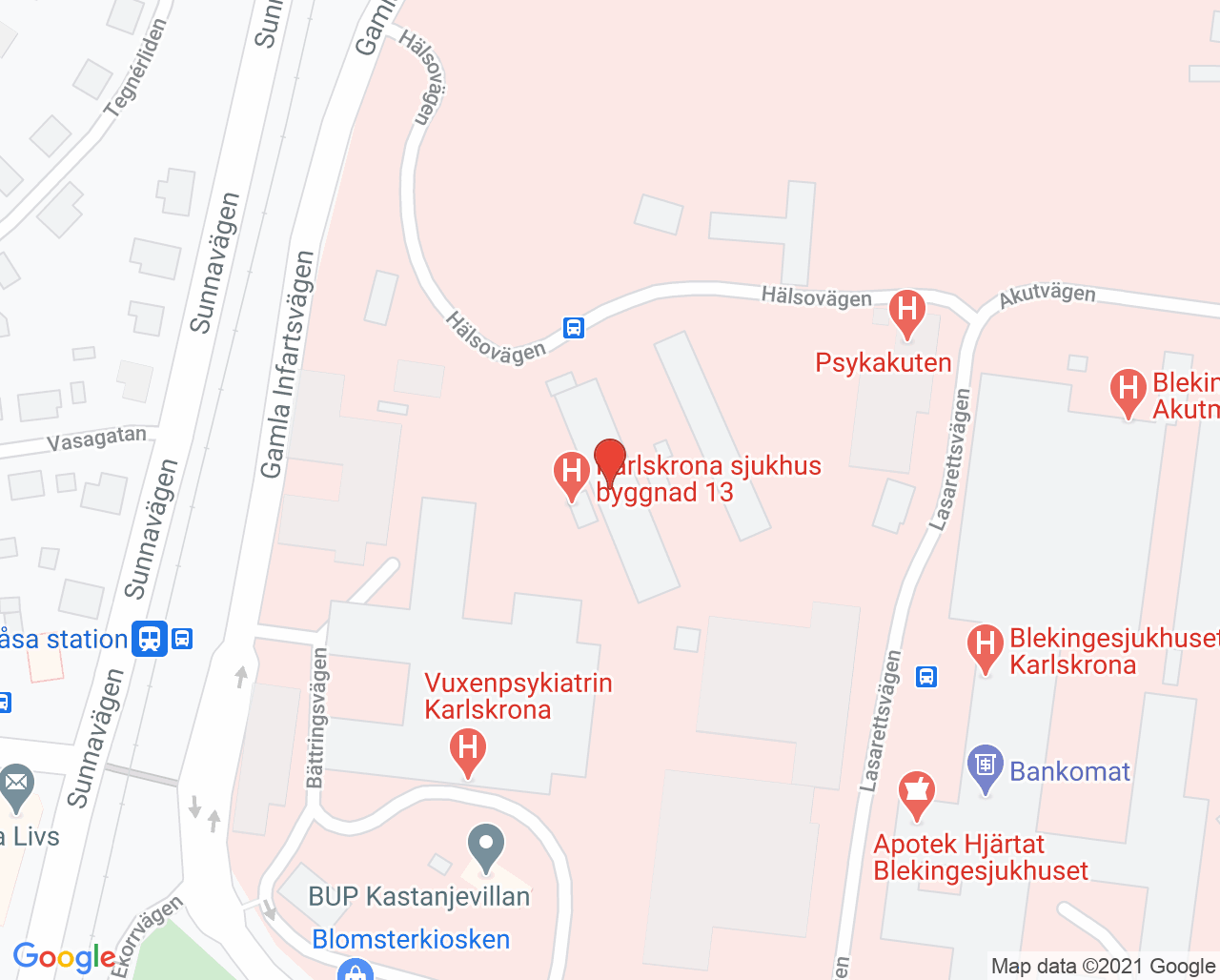 Karta till Hörselvård Karlskrona