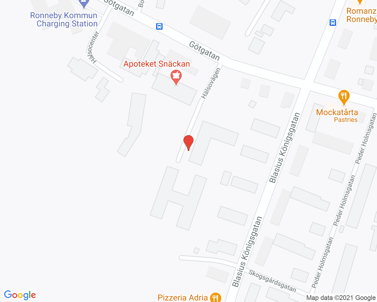 Karta till Vuxenpsykiatrisk mottagning Ronneby