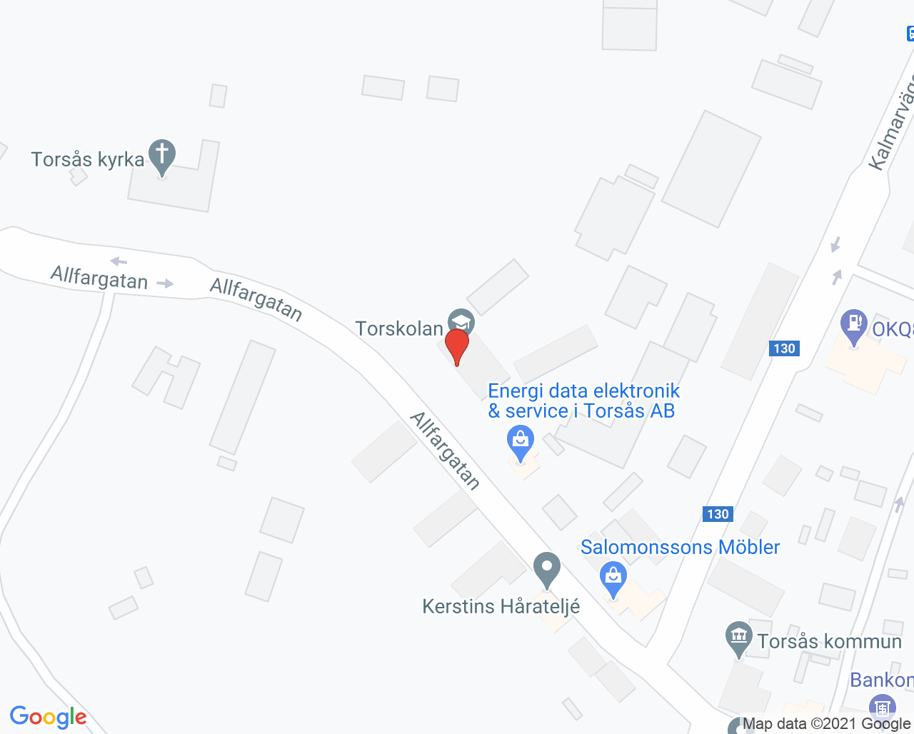Karta till Mödrahälsovården familjecentralen Torsås