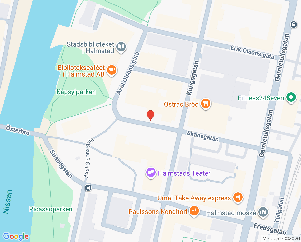 Karta till Folktandvården City Halmstad
