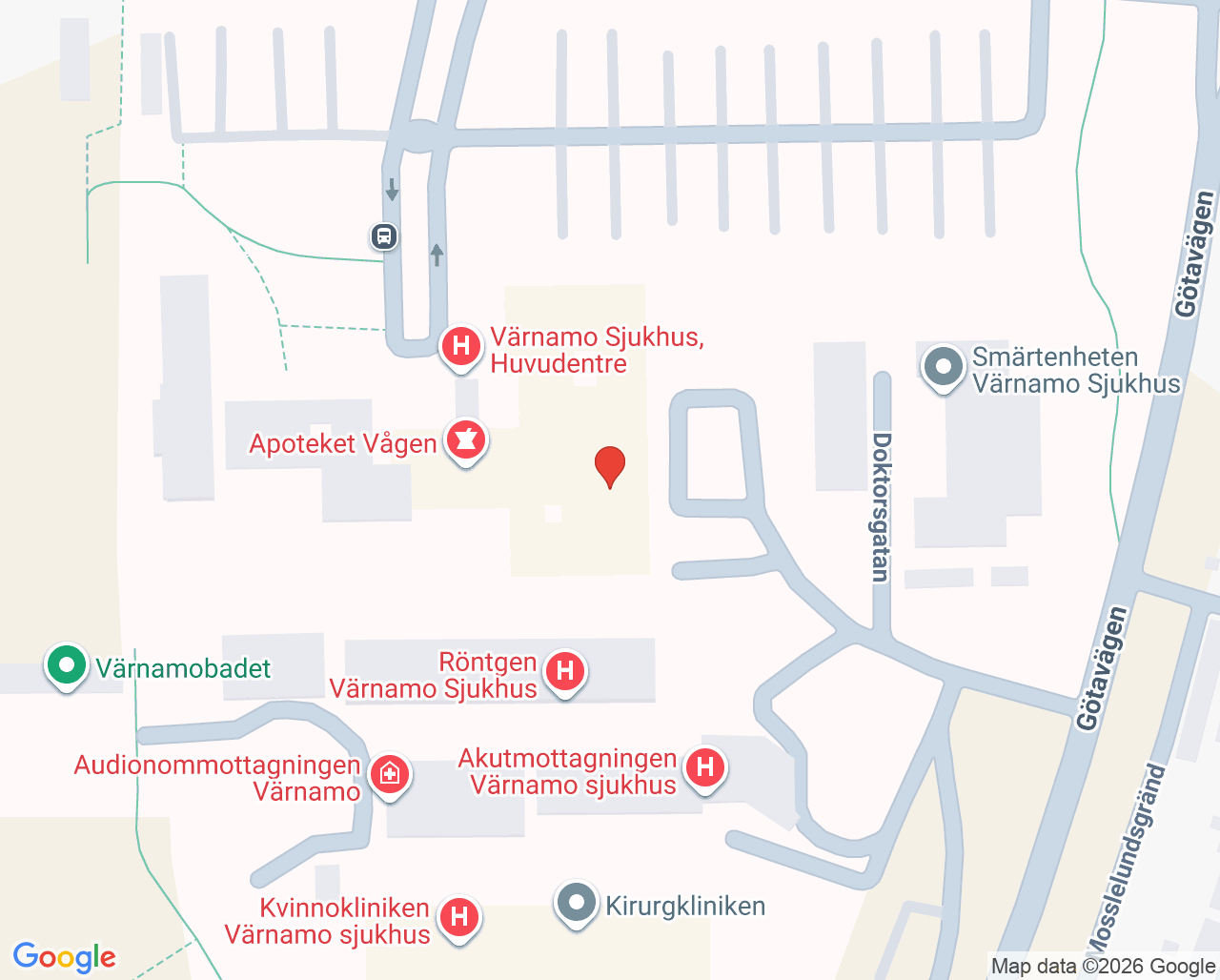 Karta till Laboratoriet Värnamo sjukhus