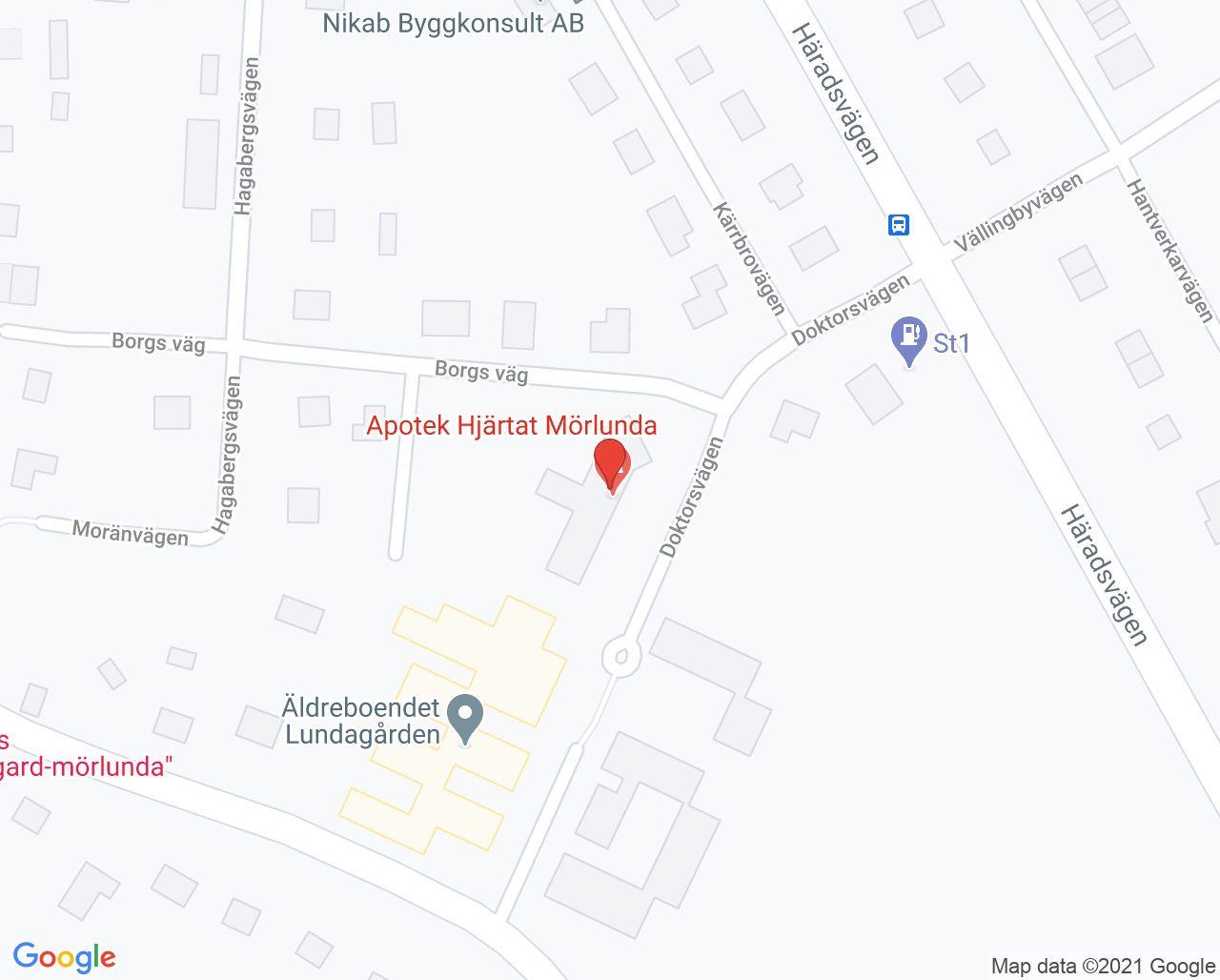 Karta till Mörlunda hälsocentral