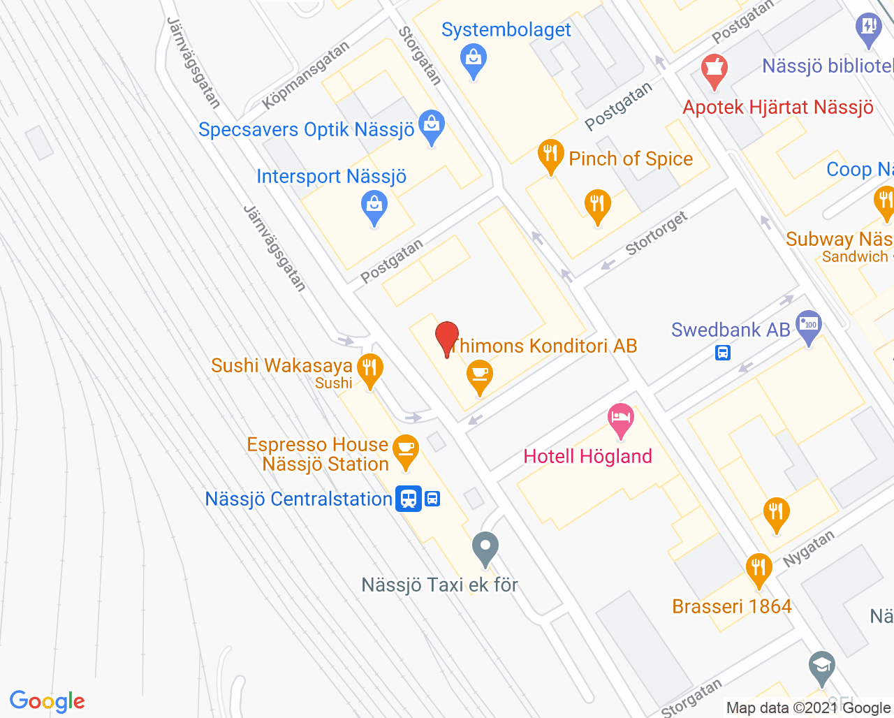 Karta till Synsam Nässjö