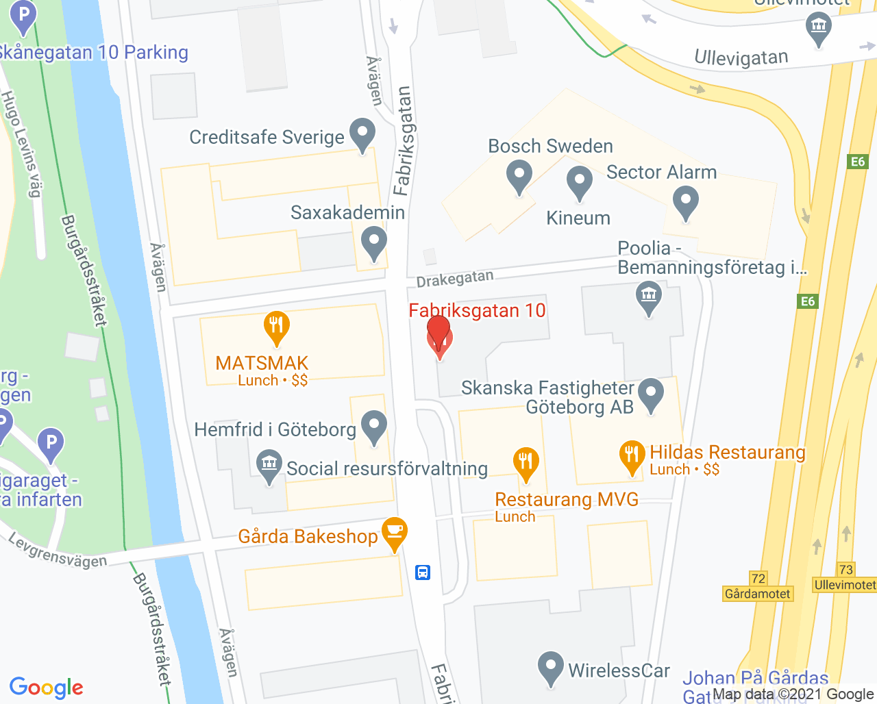 Karta till HandCenter Göteborg, Mölndal