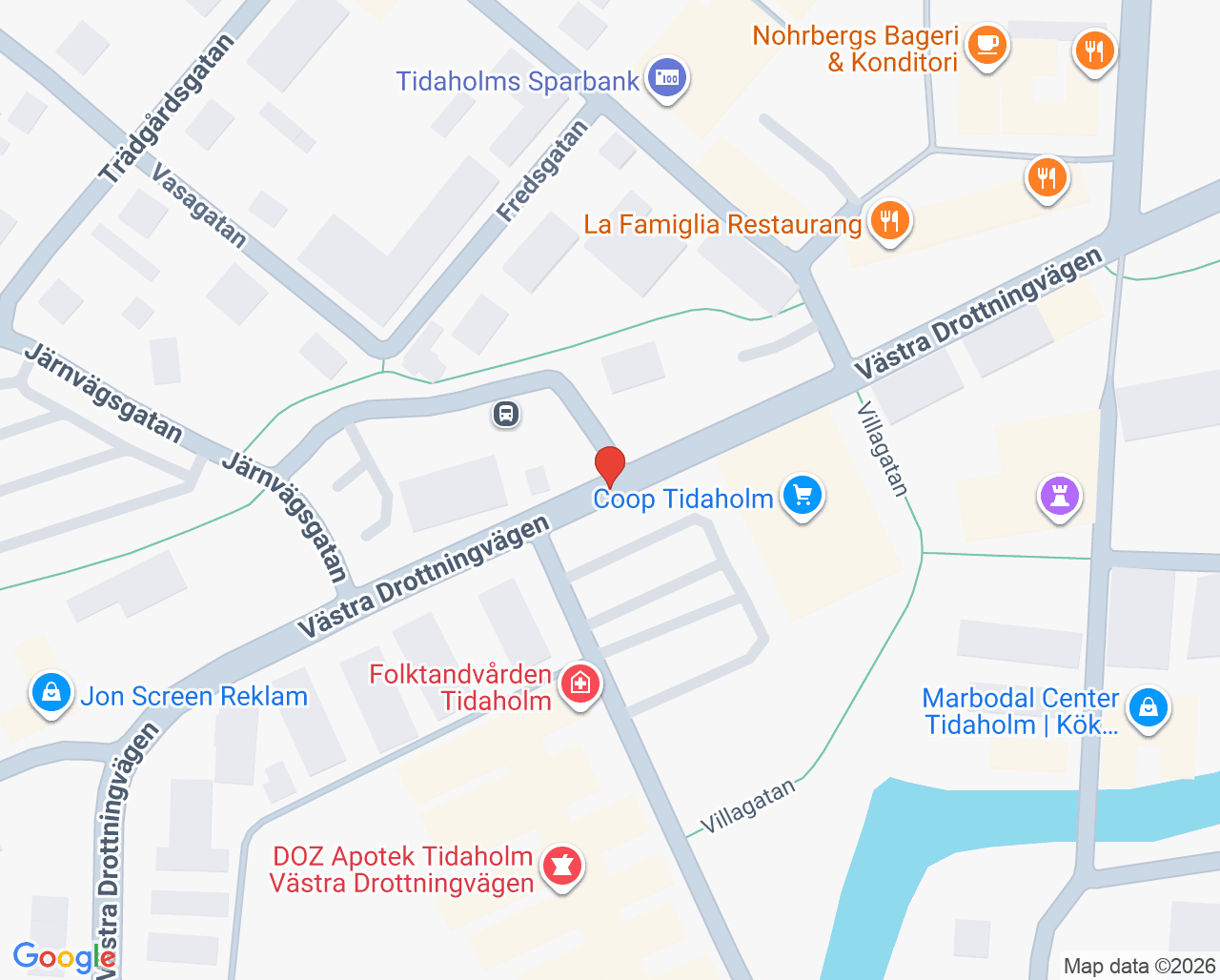 Karta till Närhälsan Tidaholm barnavårdscentral, Tidaholm