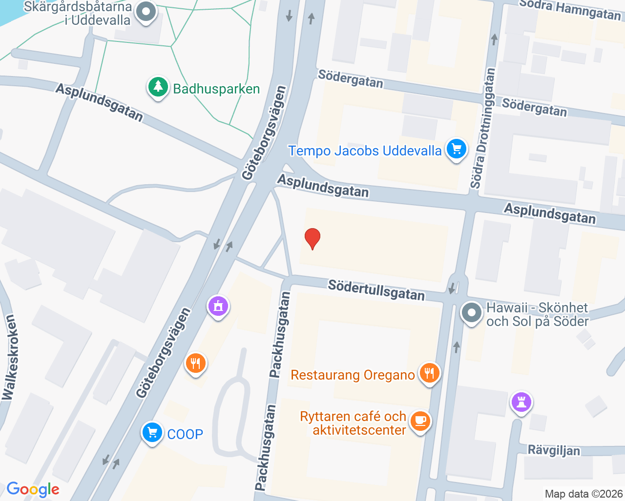 Karta till Habilitering Uddevalla barn och ungdom, Uddevalla