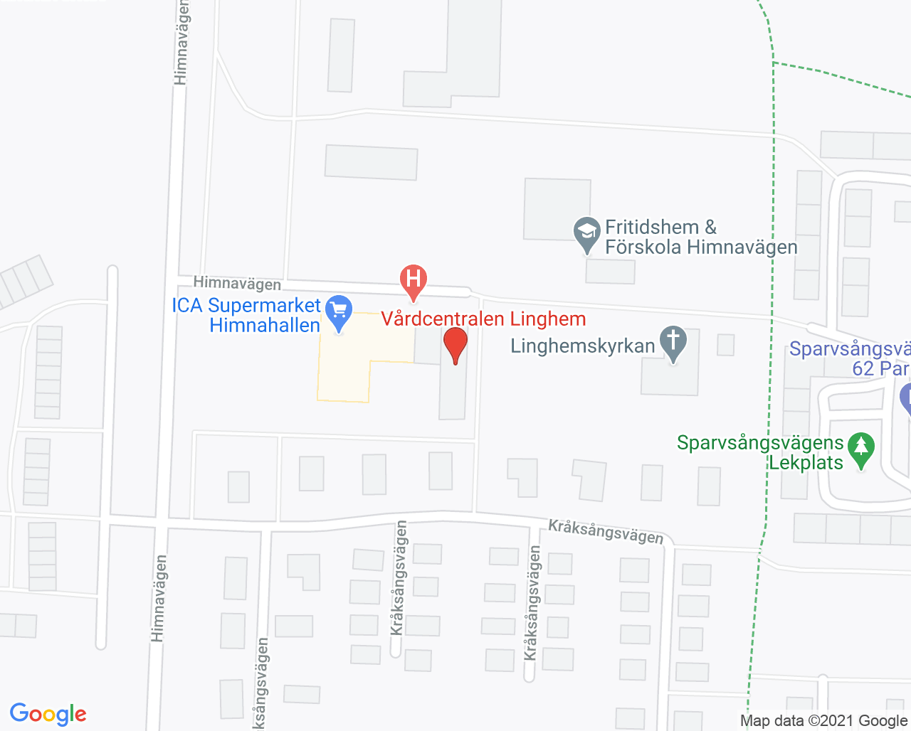 Karta till Folktandvården Linghem