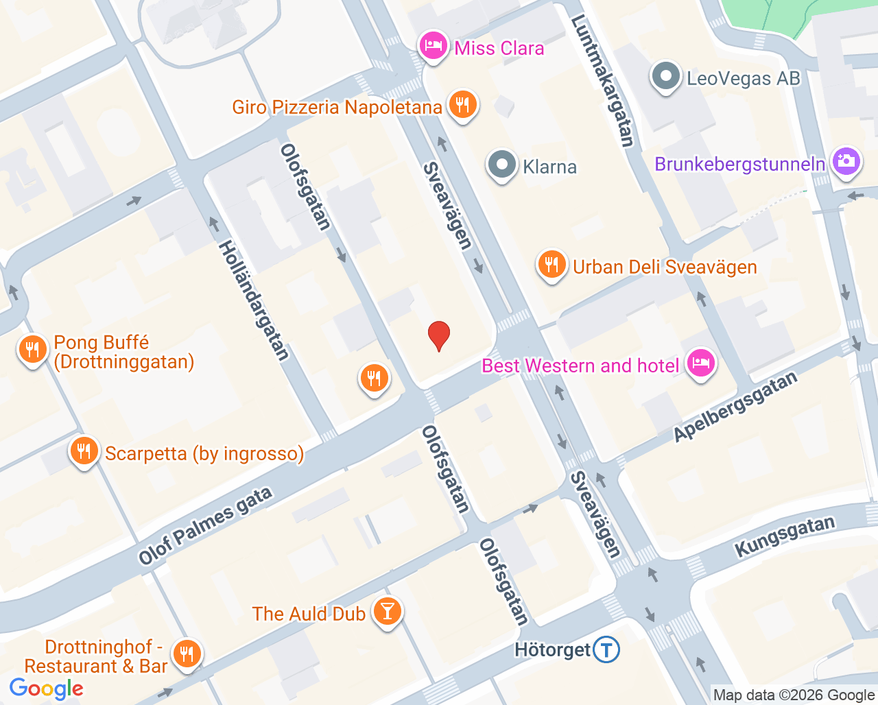 Karta till Venous Centre Stockholm