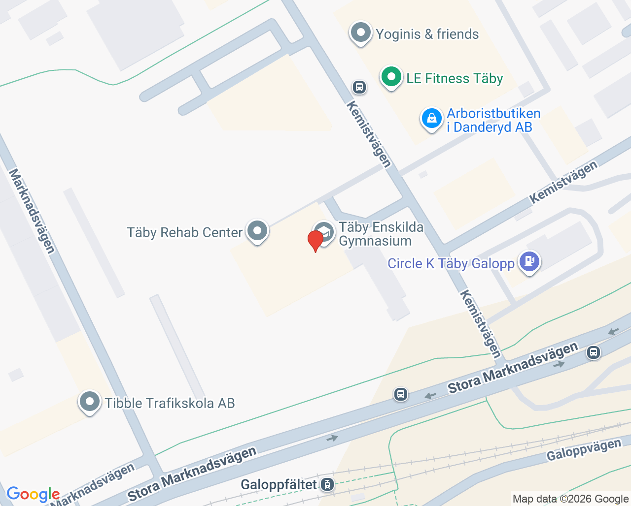 Karta till Täby Rehab Center - Louise Lindroos von Bergen, Täby
