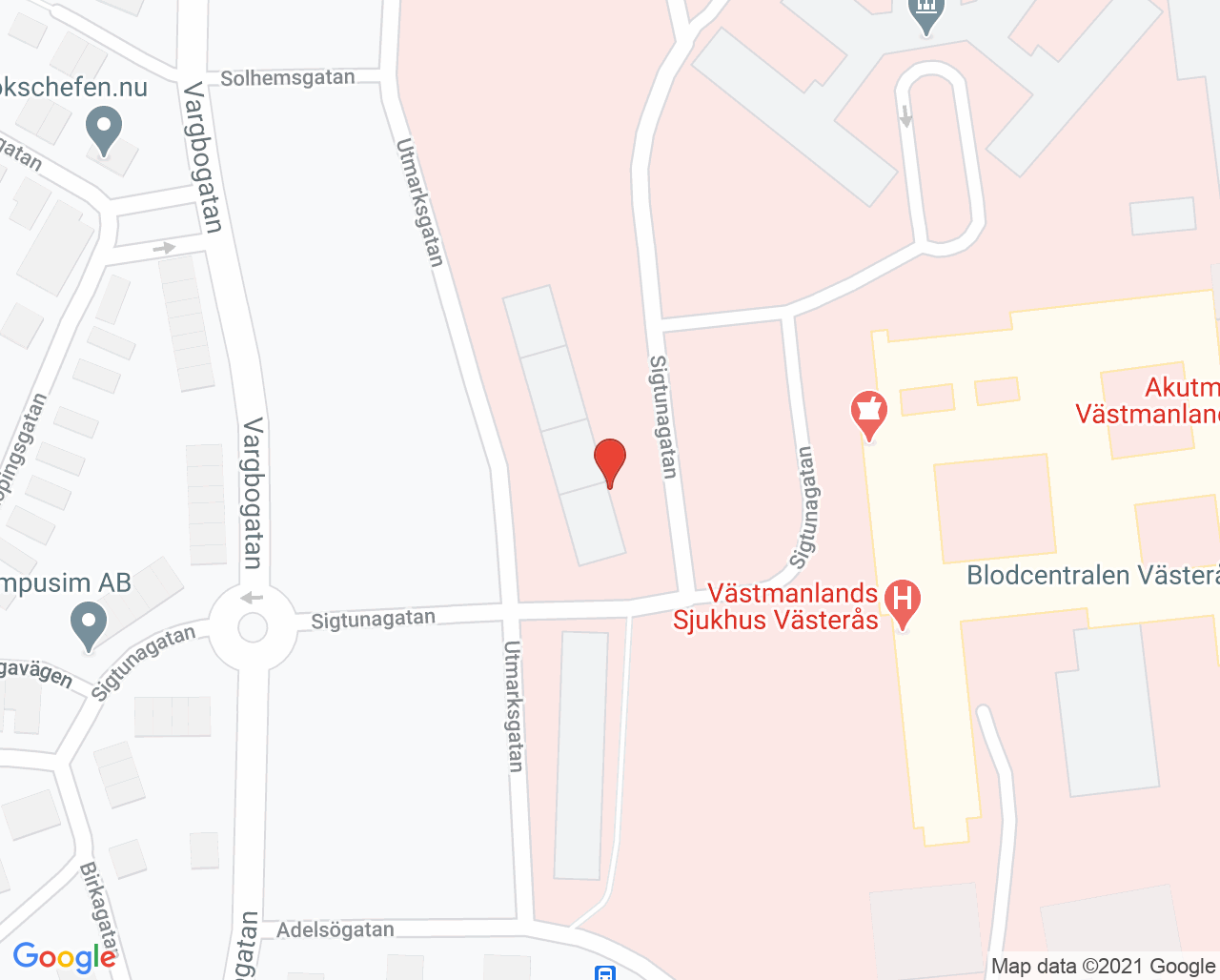 Karta till Enheten för smittskydd och vårdhygien