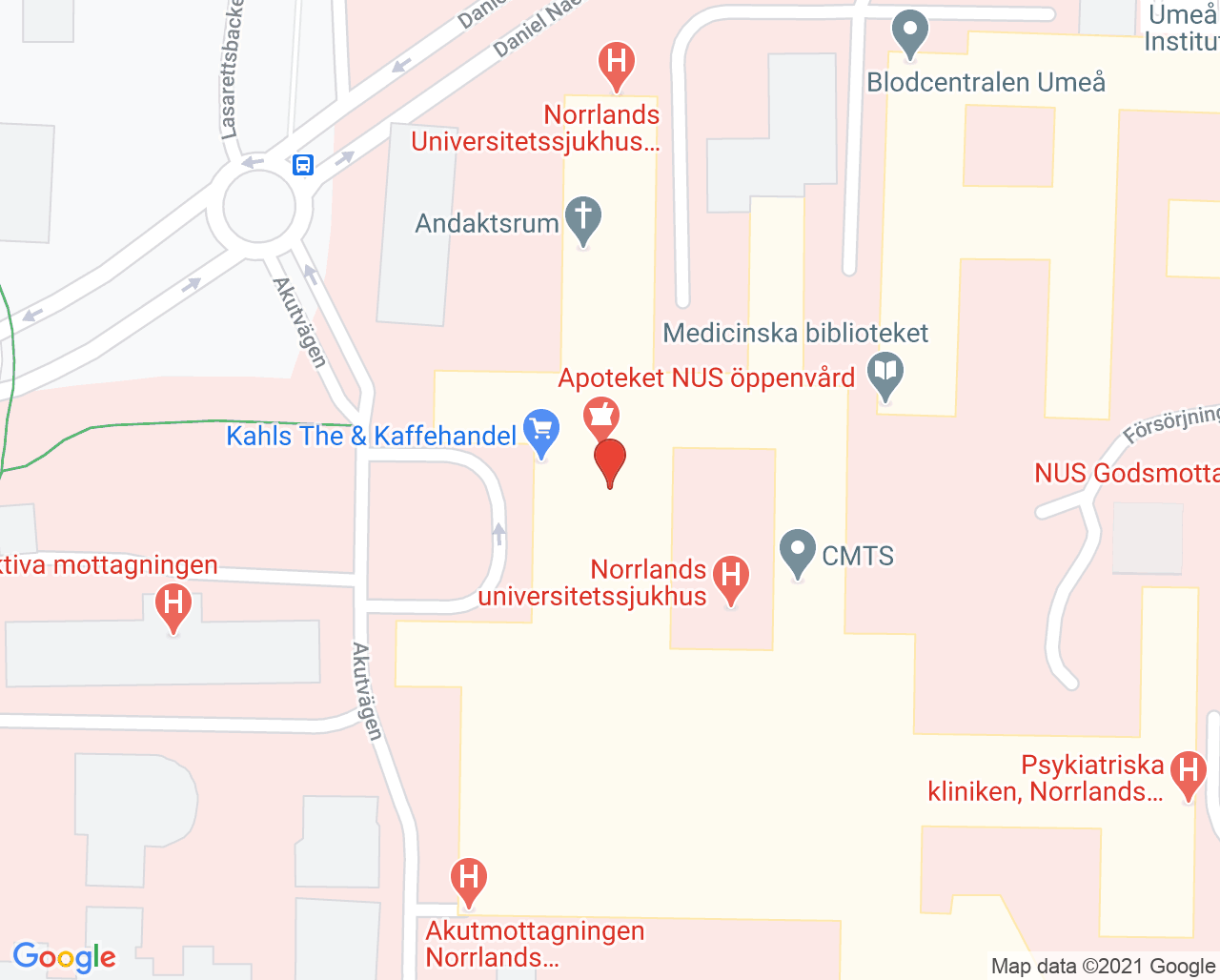 Karta till Arytmienhet Umeå